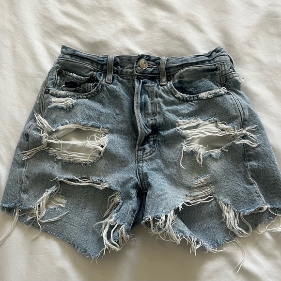 American Eagle Outfitters Pants - American Eagle Outfitters Light Blue Distressed Jean Shorts
